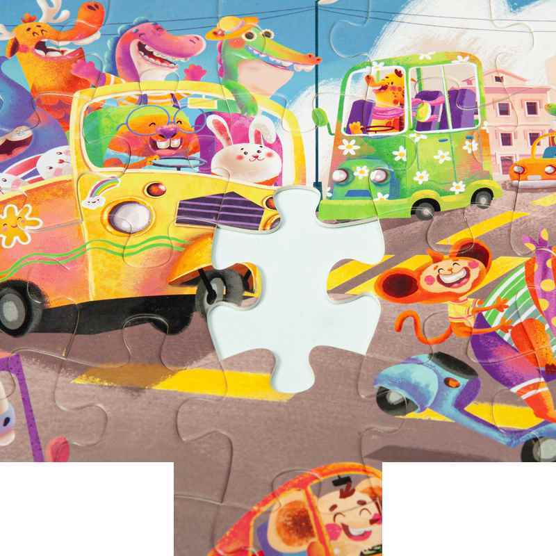 پازل کیدفنز حمل و نقل | 89 تکه Creative Level Box Kids Transportation | کد 2402